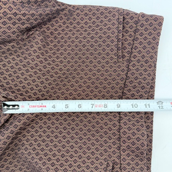 Beautiful Chicos Pants Size 1 R Brown‎ Geometric Print Straight Leg Stretch - Picture 10 of 11